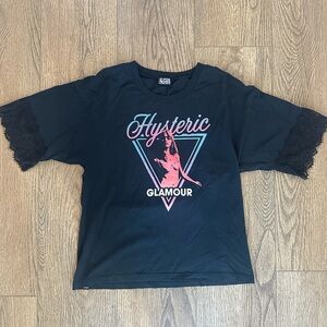 Vintage Hysteric Glamour Triangle Girl Lace-trimmed Sleeve Tee